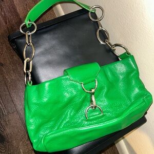 Green leather chained Nautica purse